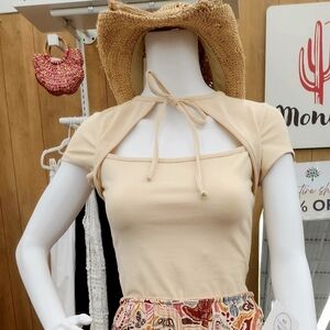 nlt Risa Tie Neck Cutout Top (nwt)